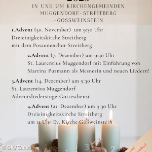 Adventsgottesdienste 2025 Übersicht
