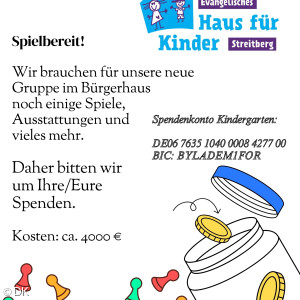 Spenden für Kita Erweiterungsgruppe